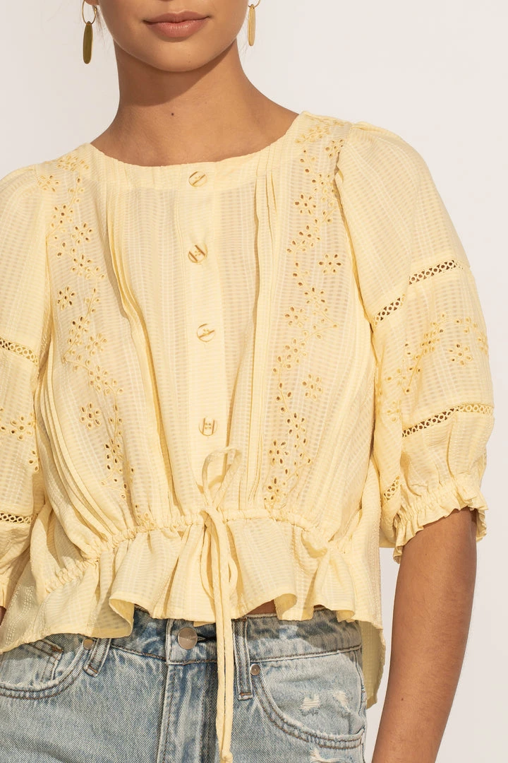 BLU PEPPER Tops Becca Embroidered Blouse In Yellow 5 BLU PEPPER Tops Becca Embroidered Blouse In Yellow
