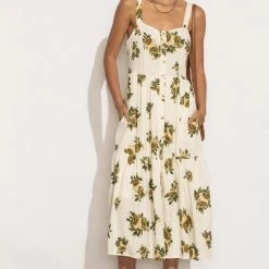 WELLMADE INC June Tiered Midi Dress Dresses