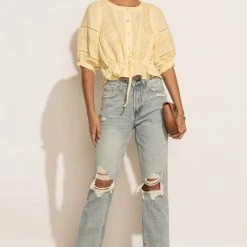 BLU PEPPER Tops Becca Embroidered Blouse In Yellow 14 BLU PEPPER Tops Becca Embroidered Blouse In Yellow