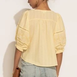BLU PEPPER Tops Becca Embroidered Blouse In Yellow 15 BLU PEPPER Tops Becca Embroidered Blouse In Yellow