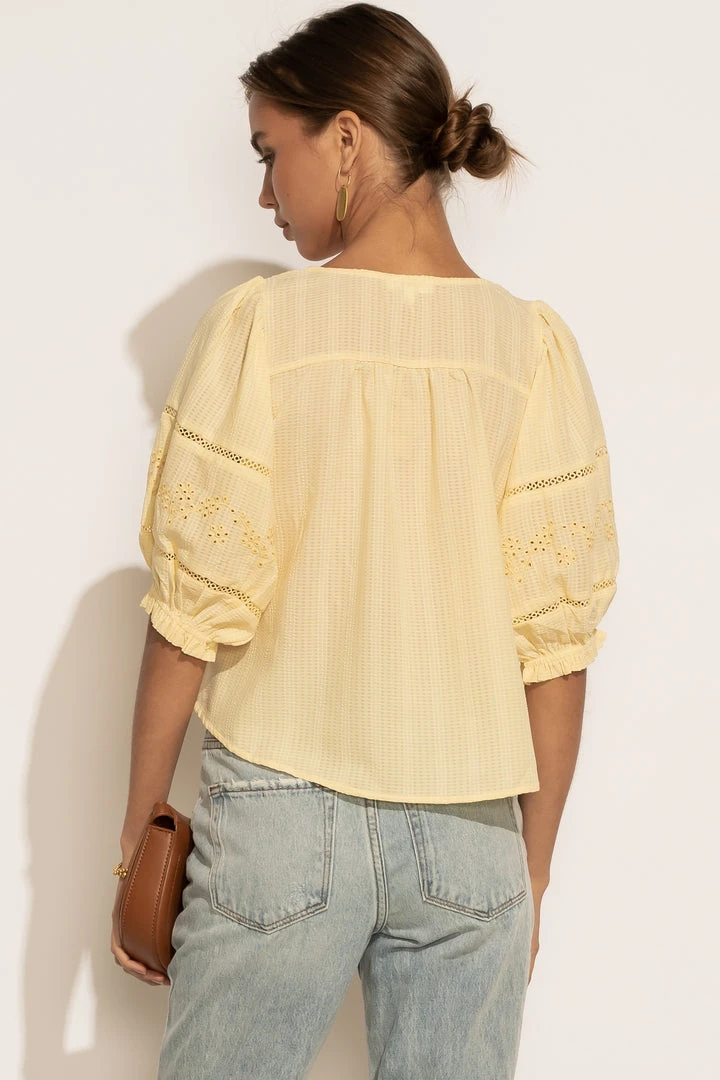 BLU PEPPER Tops Becca Embroidered Blouse In Yellow 8 BLU PEPPER Tops Becca Embroidered Blouse In Yellow