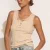 LA MIEL Waylon Ribbed Tank Top In Beige Tops 2 LA MIEL Waylon Ribbed Tank Top In Beige Tops