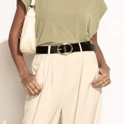 SINA Tops Greta Muscle Tee In Sage