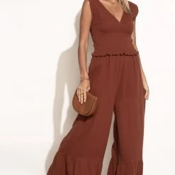 WORUI Sylvia Pants In Rust New Arrivals