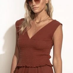 WORUI Fresh Markdowns Sylvia Smocked Tank In Black - FINAL SALE 21 WORUI Fresh Markdowns Sylvia Smocked Tank In Black - FINAL SALE