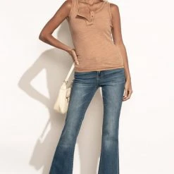 LA MIEL Tops Waylon Ribbed Tank Top In Clay