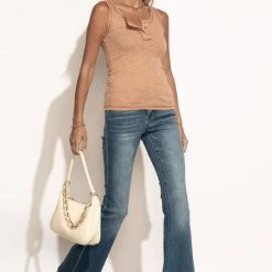 LA MIEL Tops Waylon Ribbed Tank Top In Clay