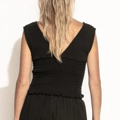 WORUI Fresh Markdowns Sylvia Smocked Tank In Black - FINAL SALE 18 WORUI Fresh Markdowns Sylvia Smocked Tank In Black - FINAL SALE