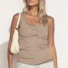 LA MIEL Tops Waylon Ribbed Tank Top In Mocha