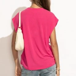 SINA Tops Greta Muscle Tee In Pink