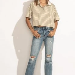 LIME N CHILI Bree Cropped Top In Tan