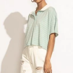 LIME N CHILI Bree Cropped Top In Sage - FINAL SALE Fresh Markdowns