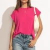 SINA Tops Greta Muscle Tee In Pink