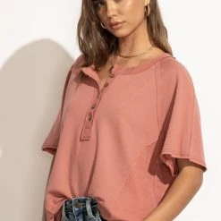 LA MIEL Tops Harlow Top In Rose