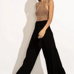 FINAL TOUCH COLLECTION Melissa Wide-Leg Pants In Black Back In Stock