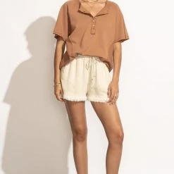 LA MIEL Harlow Top In Camel Tops