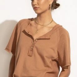 LA MIEL Harlow Top In Blue Tops