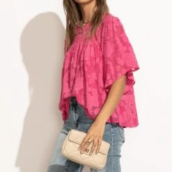EN CREME Harley Blouse In Hot Pink