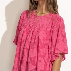 EN CREME Harley Blouse In Hot Pink