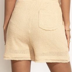 LISTICLE New Arrivals Elisa Crochet Shorts In Natural