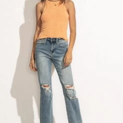 LA MIEL Bohme Essentials Wilder Tank Top In Orange- FINAL SALE