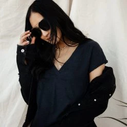 WORUI Naia V Neck Tee - FINAL SALE Bohme Essentials 13 WORUI Naia V Neck Tee - FINAL SALE Bohme Essentials