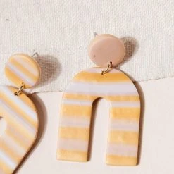 JUHU Orange Creamsicle Clay Earrings