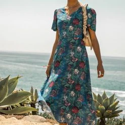 WORUI Coastal Getaway Esmeralda Floral Dress- FINAL SALE