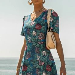 WORUI Coastal Getaway Esmeralda Floral Dress- FINAL SALE