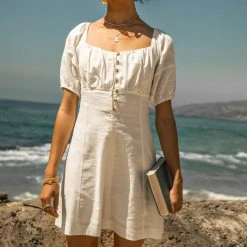 VERY J Coastal Getaway Helena Mini Dress In White