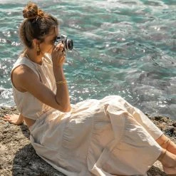 &MERCI Carlotta Tiered Maxi Dress In Beige - FINAL SALE Coastal Getaway