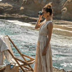 &MERCI Carlotta Tiered Maxi Dress In Beige - FINAL SALE Coastal Getaway