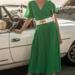 Flying Tomato Coastal Getaway Nadia Midi Dress In Magenta