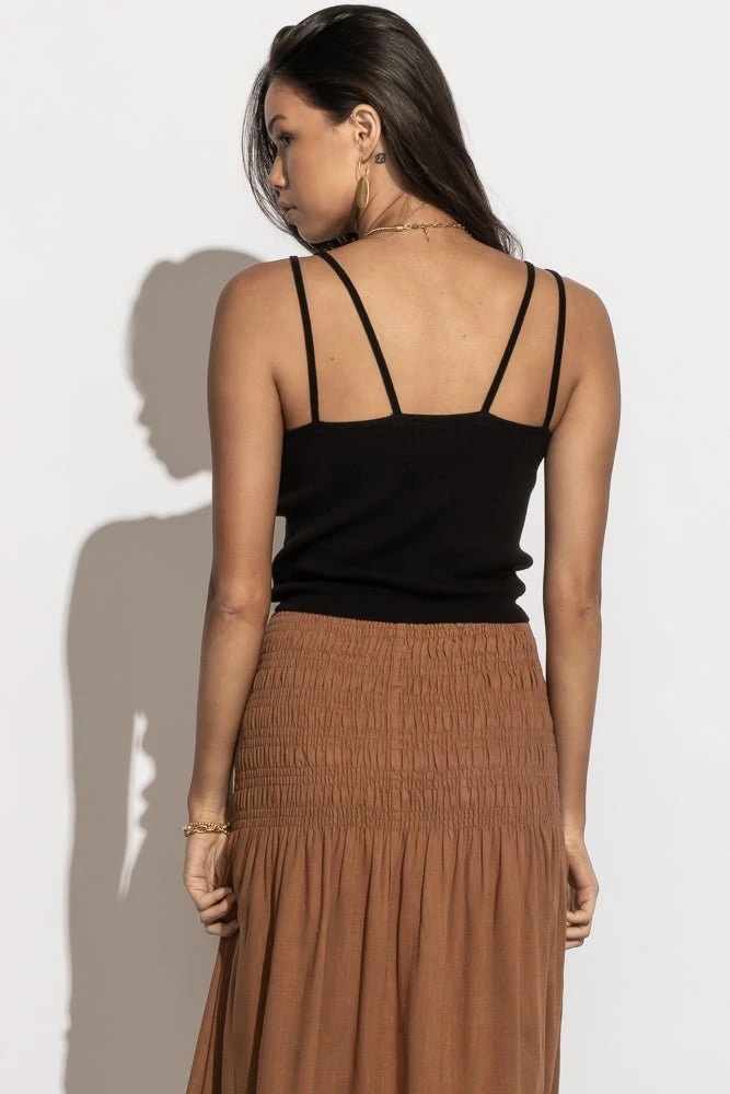 SINA Bianca Double Strap Tank In Black New Arrivals 5 SINA Bianca Double Strap Tank In Black New Arrivals