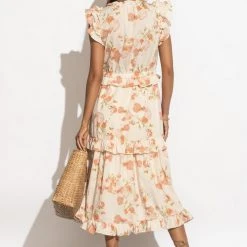 CALISTA New Arrivals Halle Floral Dress In Coral