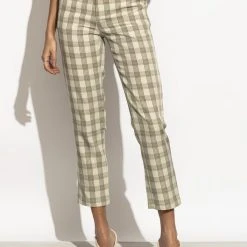 CALISTA Page Plaid Pants In Green - FINAL SALE Work Edit