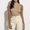 SINA Hana Ribbed Tank Top In Sand 2 SINA Hana Ribbed Tank Top In Sand