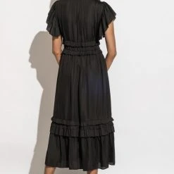 WORUI New Arrivals Willa Ruffle Dress In Black
