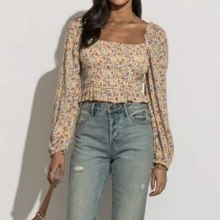 DRESS FORUM Jersey Floral Blouse - FINAL SALE Bohme In Bloom