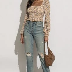 DRESS FORUM Jersey Floral Blouse - FINAL SALE Bohme In Bloom