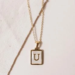 J&D JEWELRY Necklaces Pearl Initial Necklace - FINAL SALE