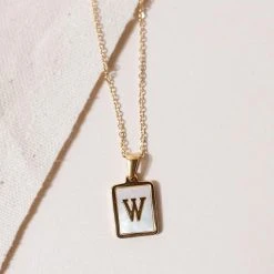 J&D JEWELRY Necklaces Pearl Initial Necklace - FINAL SALE