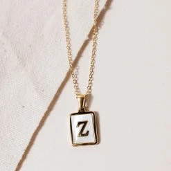 J&D JEWELRY Necklaces Pearl Initial Necklace - FINAL SALE