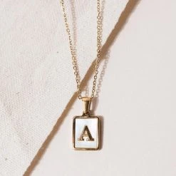 J&D JEWELRY Necklaces Pearl Initial Necklace - FINAL SALE