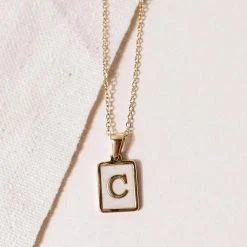 J&D JEWELRY Necklaces Pearl Initial Necklace - FINAL SALE