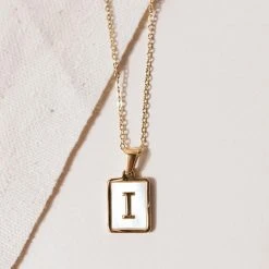 J&D JEWELRY Necklaces Pearl Initial Necklace - FINAL SALE
