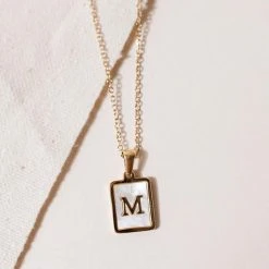 J&D JEWELRY Necklaces Pearl Initial Necklace - FINAL SALE