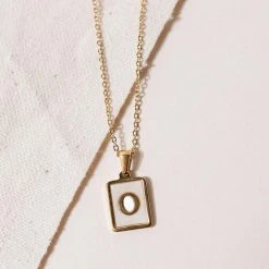 J&D JEWELRY Necklaces Pearl Initial Necklace - FINAL SALE