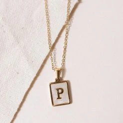 J&D JEWELRY Necklaces Pearl Initial Necklace - FINAL SALE