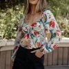 LOVE STITCH Clothing Illustrated Devon Floral Blouse Tops